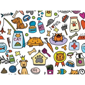 Gedessineerde hoed - honden glimlach - m