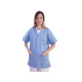 Tunic - cotton/polyester - unisex - size xs light blue