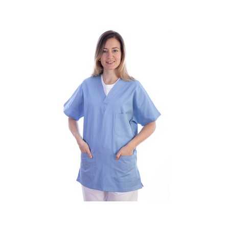 Túnica - algodón/poliéster - unisex - talla XS azul claro