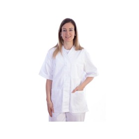 Tunic with buttons-cotton/ pol.-donna m white