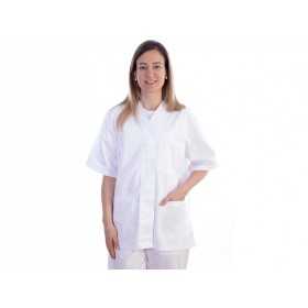 Tunic with buttons-cotton/ pol.-donna xxl white