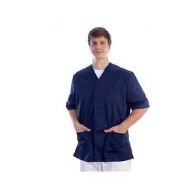 Tunic with buttons-cotton/pol.-unisex m blue
