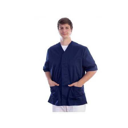 Tunic with buttons-cotton/pol.-unisex m blue