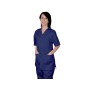 Tunic with buttons-cotton/pol.-unisex l blue