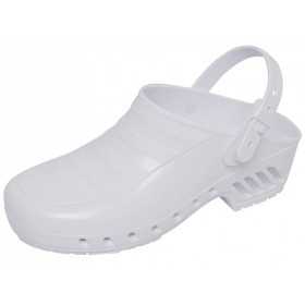 White clogs - without holes with strap - 38 - 1 pair