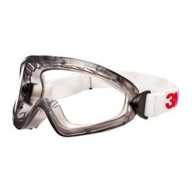 3M 2890S Brille, klare PC-Linse (AS/AF), gasdicht, Gummiband