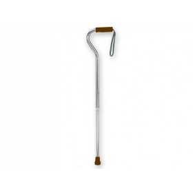 Aluminum stick with curved handle