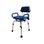 Swivel shower chair with PU backrest and armrests - load capacity 136 kg