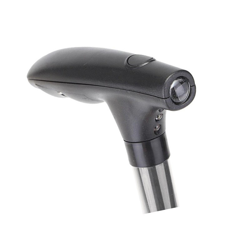 Stok met zuignappen en led-licht - zilver