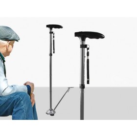 Stok met zuignappen en led-licht - zilver