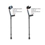 Crutch with double adjustment - open arm rest - 1 pair