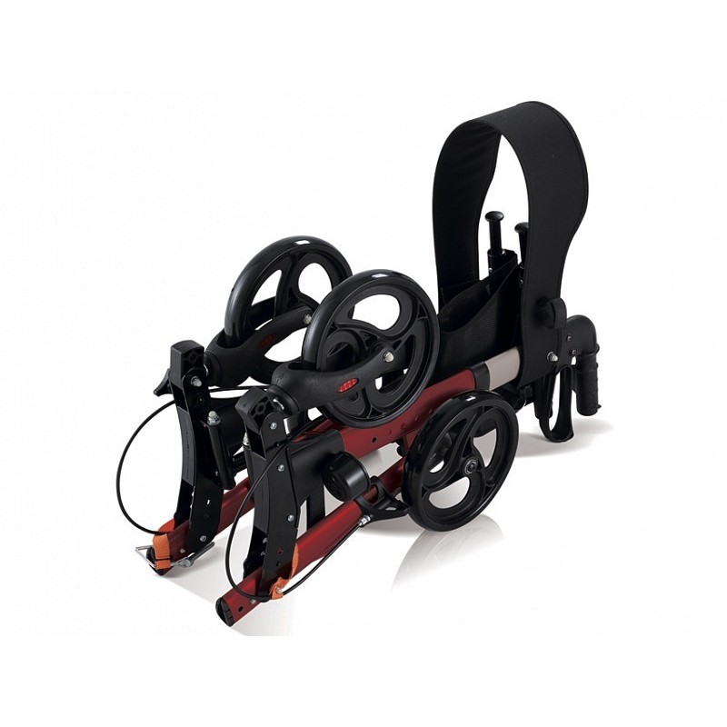 Deambulatore compact - pieghevole - rosso