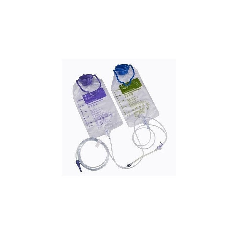 Deflussore con doppia sacca integrata da 1.000 ml per soluzione nutritiva e di lavaggio - 30 pezzi per kangaroo
