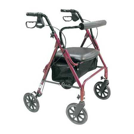Rollator with Mediland seat and brakes