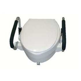 Rialzo WC 15 cm Mediland con braccioli ribaltabili e coperchio