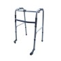 Folding walker, adjustable in height with 2 tips and 2 swivel wheels