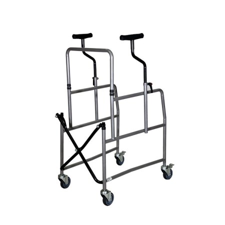 Height-adjustable folding axillary walker