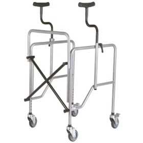 Height-adjustable folding axillary walker