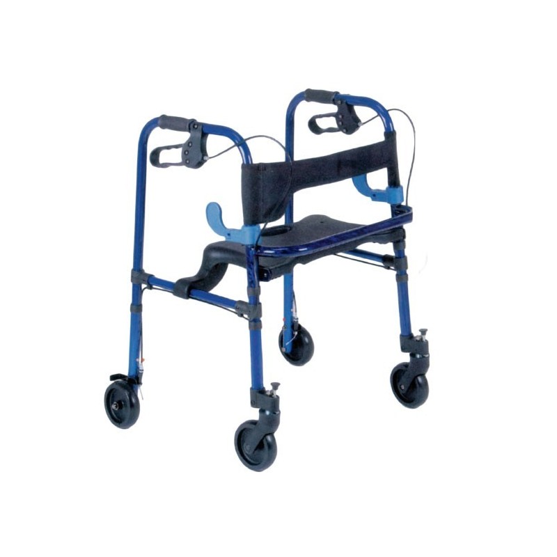 Andador plegable con asiento y frenos
