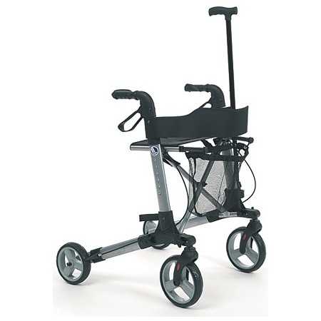 Rollator with stick holder and back support Vermeiren Quadri Light