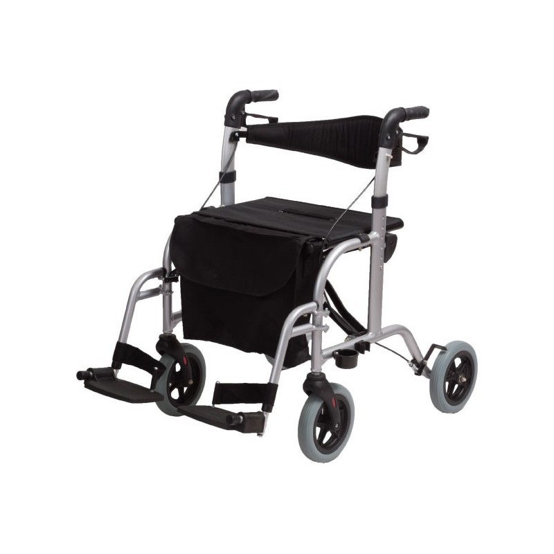 Déambulateur en aluminium à double fonction