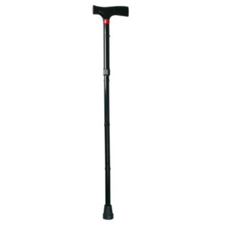 Baston de mers din aluminiu anodizat cu vârfuri antiderapante – negru – pliabil