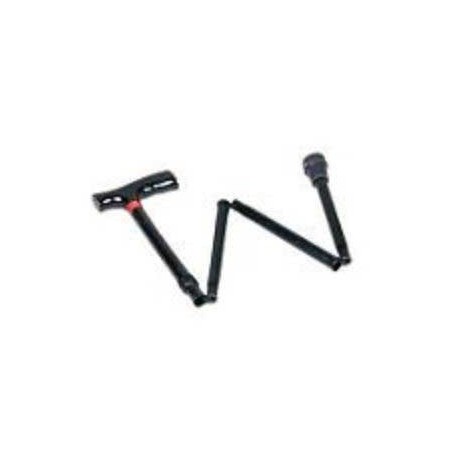 Anodized aluminum stick with non-slip tips - black color - foldable