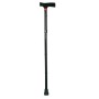 Anodized aluminum stick with non-slip tips - black color - foldable