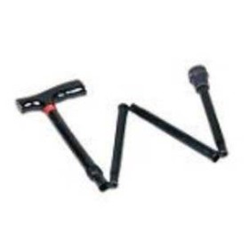 Baston de mers din aluminiu anodizat cu vârfuri antiderapante – negru – pliabil