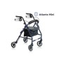 Folding Rollator in Painted Aluminum - 4 Wheels - With Padded Seat - Atlante Mini