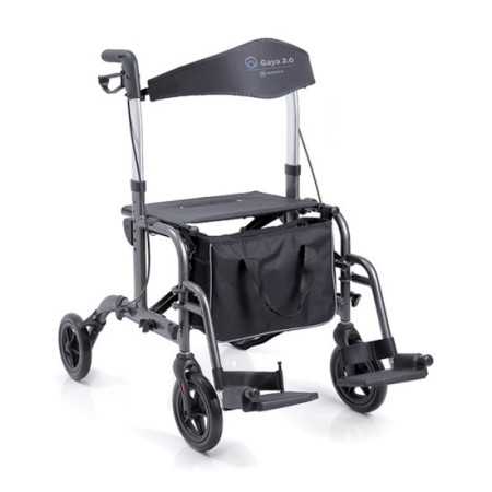 Rollator Pieghevole In Alluminio Verniciato - 4 Ruote - Doppia Funzione - Gaya 2.0