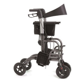 Rollator pliable en aluminium peint - 4 roues - double fonction - gaya 2.0