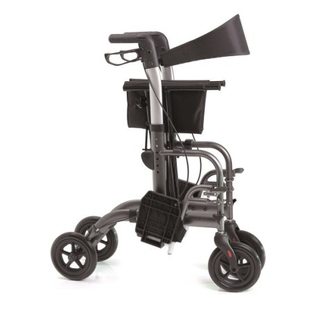 Foldable painted aluminum rollator - 4 wheels - double function - gaya 2.0