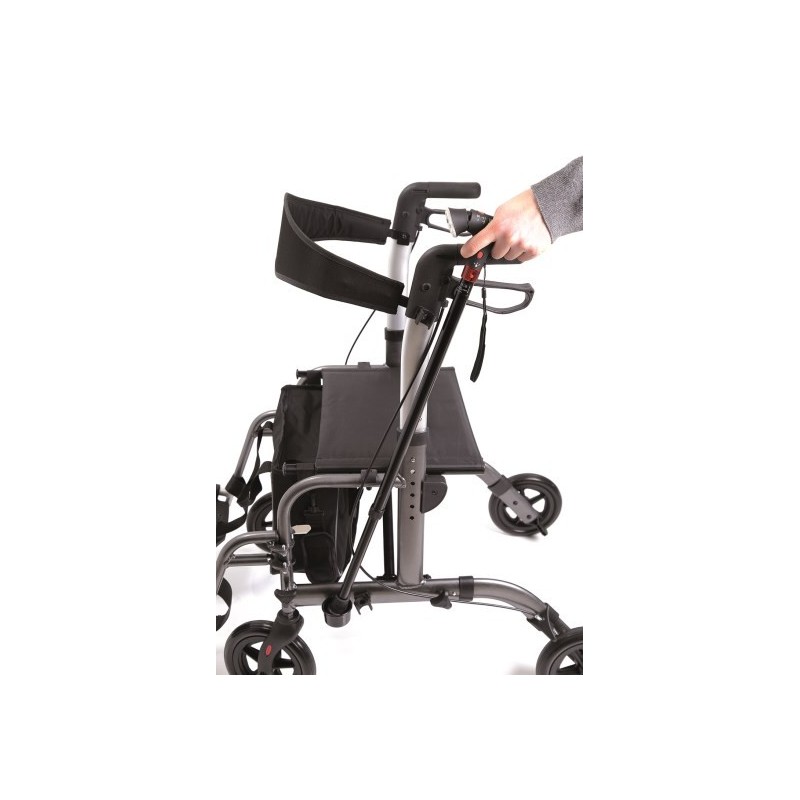 Rollator pieghevole in alluminio verniciato - 4 ruote - doppia funzione - gaya 2.0