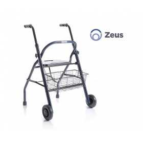 Folding Rollator In Painted Steel - 2 Wheels - With Seat And Basket - Zeus