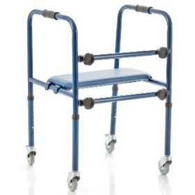 Folding walker with 4 swivel wheels - removable