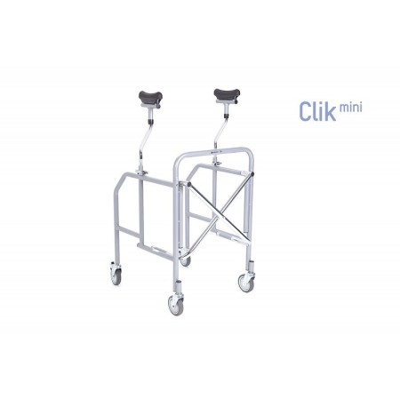 Foldable painted steel underarm walker - small footprint - click mini series