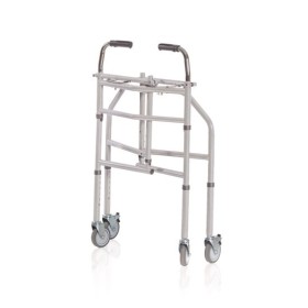 Foldable rollator with underarm support in painted steel - height-adjustable legs