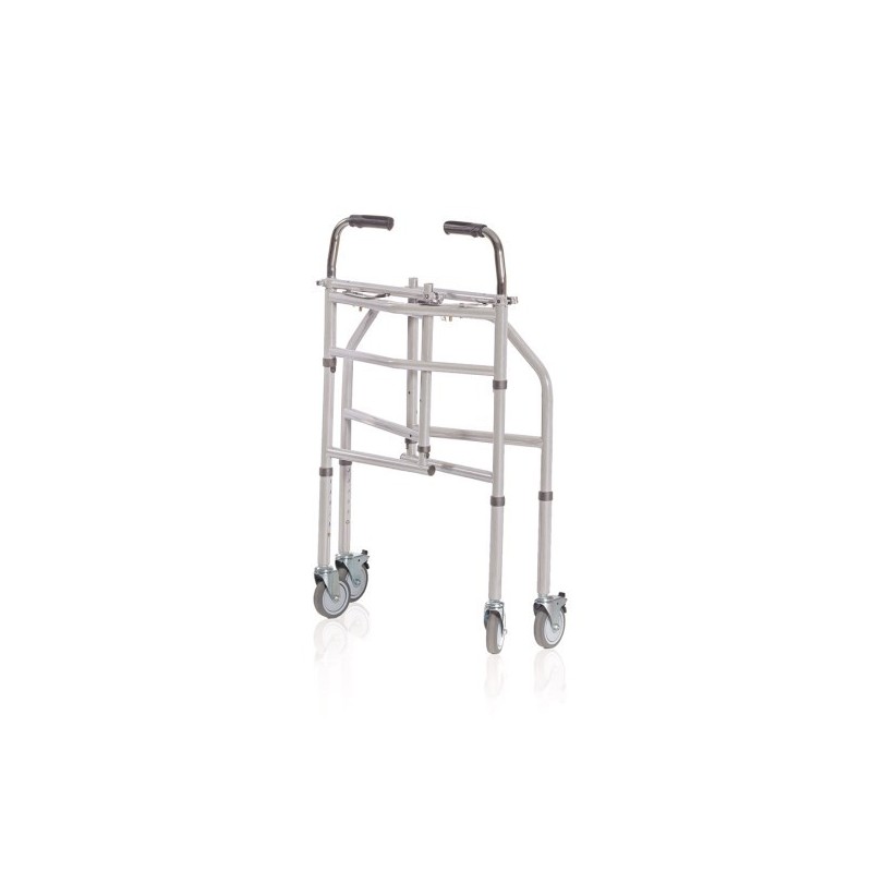 Andador plegable con soporte axilar de acero pintado - patas regulables en altura