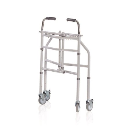 Foldable rollator with underarm support in painted steel - height-adjustable legs