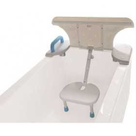 Bathtub seat with movable backrest