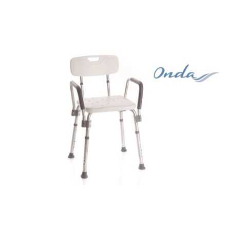 Asiento de ducha con respaldo y reposabrazos