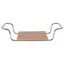 Mopedia wooden bath seat with chrome shelves