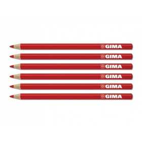Crayon dermatologique Gima - rouge - pack 6 pièces.