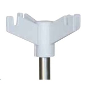 Rvs vloerlamp voor hypodermoclyse met 2 of 4 haken met kunststof voet