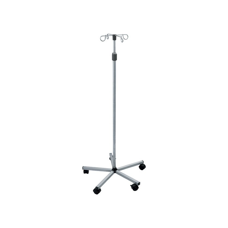 Iv pole 4 hooks - on roller stand