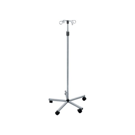 Iv pole 4 hooks - on roller stand