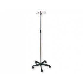Iv pole 4 hooks - on roller stand