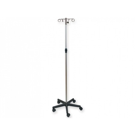 Iv pole 4 hooks - on roller stand