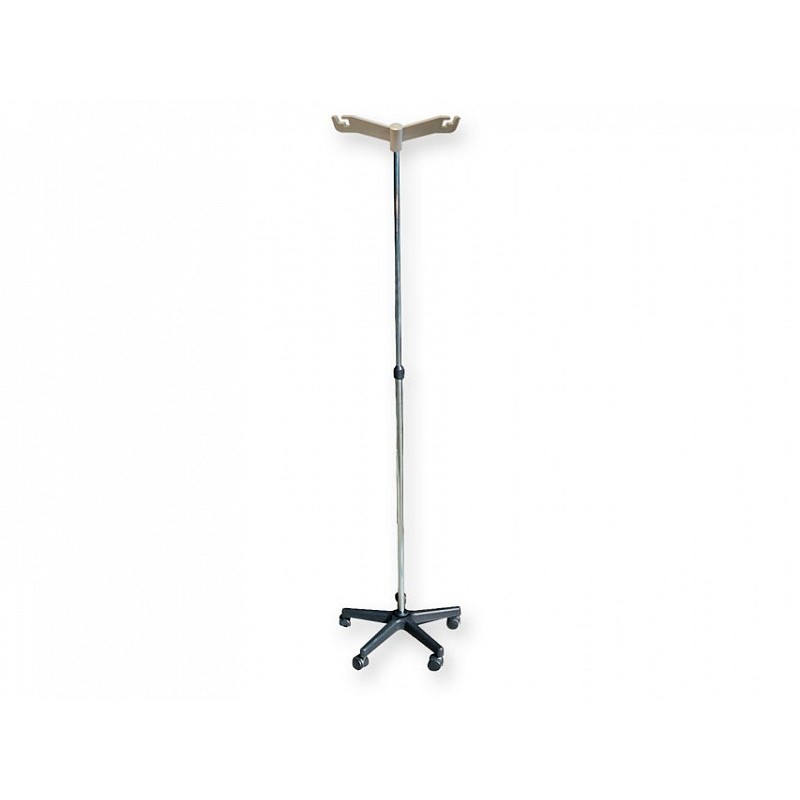 Perche à perfusion avec 2 crochets - sur lampadaire en aluminium